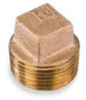 Picture of ¾ inch NPT threaded lead free bronze square head solid plug