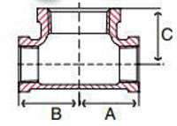 Picture of 1 x 1-1/2 inch galvanized class 150 bull head tee