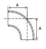 Picture of 10 inch Long Radius 90 degree Schedule 40S 304 Stainless Steel Weld Elbow