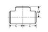 weld on straight tee line drawing