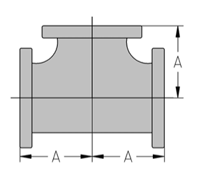 Pipe Fittings Direct. 6 inch Flanged Straight Tee Class 150 Ductile Iron