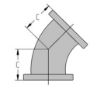 Picture of 12 inch Flanged 45 Degree Elbow in Cast Iron