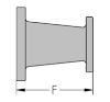 Picture of 4 X 2 ½ inch ductile iron flanged concentric reducer