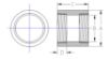 Picture of 3/4 inch NPT class 300 galvanized malleable iron full coupling