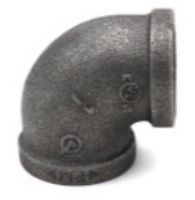 Picture of 2 ½ inch NPT class 300 threaded 90 deg malleable iron elbow