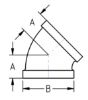 Picture of 1 ¼ inch NPT class 300 threaded 45 deg malleable iron elbow