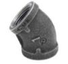 Picture of 3 inch NPT class 300 threaded 45 deg malleable iron elbow